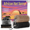 ARCH&M Authentic African Net Sponge with Knots 53", 2 Pack