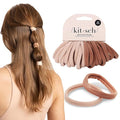Kitsch Nylon Hair Ties No Damage - Stretchable Hair Bands for Strong All-Day Hold, Ponytail Holders | Hair Accessories for Girls - Blush 20 Pcs