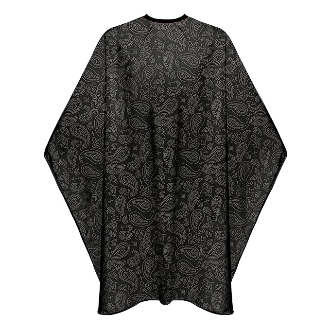 Pelocapa Barber Cape for Men, Haircut Cape with Snaps, Professional Salon Cutting Cape, Large Waterproof Hairdressing Cape Gown Apron for Hairstylist- 63”× 56”(Black Pattern)
