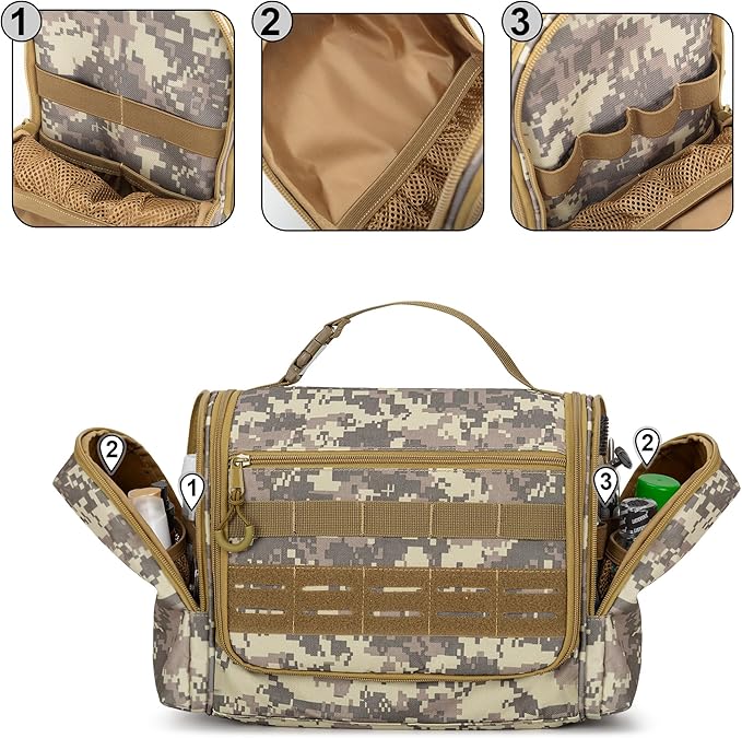 Prokva Tactical Toiletry Bag for Men, Large Hanging Dopp Kit Hygiene Bag