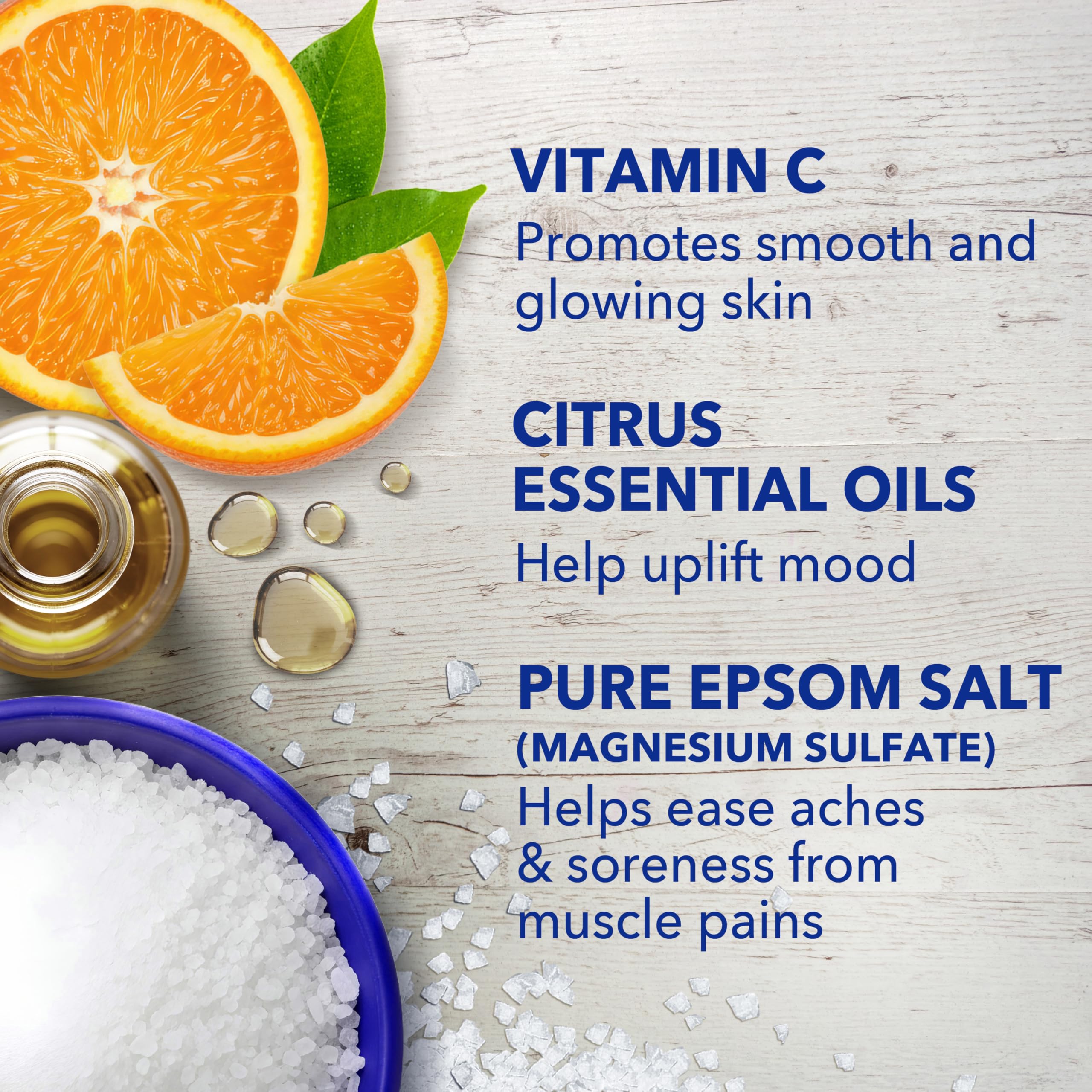 Dr Teal's Epsom Salt Magnesium Soak, Glow & Radiance with Vitamin C & Citrus Essential Oils, 3 lbs (Pack of 4)