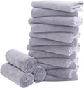 16 Pack Baby Washcloths - Luxury Coral Fleece - Extra Absorbent and Soft Wash Clothes for Newborn, Infants and Toddlers - Suitable for Sensitive Skin and New Born - Baby Shower - Light Grey,10x10 Inch