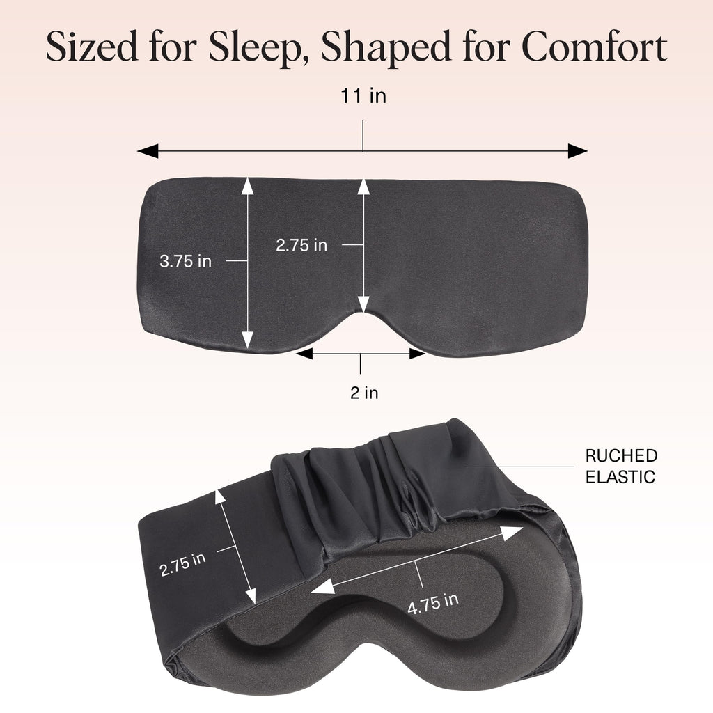 Kitsch Contour Pillow Eye Mask – Softer Than Silk Eye Masks for Sleep, Blindfold Sleep Masks for Women & Men, No Eye Pressure, Lightweight, Eye Care, Travel Essentials - Charcoal