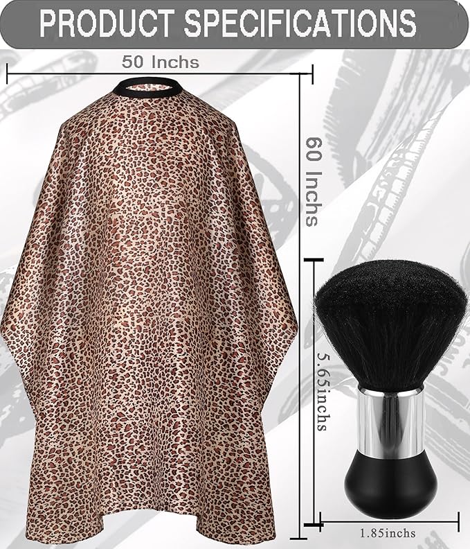Borogo Professional Hair Cutting Cape with Neck Duster Brush, Salon Barber Cape, Hairdressing Accessories