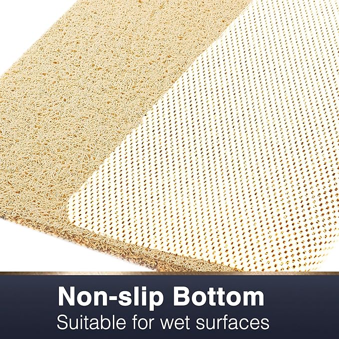 Asvin Soft Textured Bath, Shower, Tub Mat, 24x32 Inch, Phthalate Free, Non Slip Comfort Bathtub Mats with Drain, PVC Loofah Bathroom Mats for Wet Areas, Quick Drying