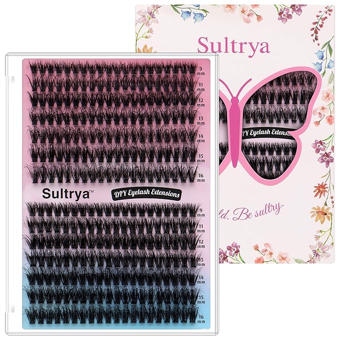 50D+60D 280pcs Fluffy DIY Eyelash Extensions Cluster Lashes False Eyelashes Faux Mink Multi-Layer Soft Lightweight Lash Clusters for Natural Dramatic Volume (9–16mm, 50D+60D Fluffy)