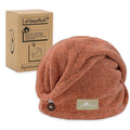 myHomeBody Hair Towel Wrap, Quick Drying Turban, Absorbent Cap – Cinnamon