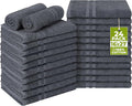 Utopia Towels Cotton Bleach Proof Salon Towel 16 by 27 inches, Bleach Safe 100% Cotton Hand Towel for Gym, 24 Pack, Dark Grey