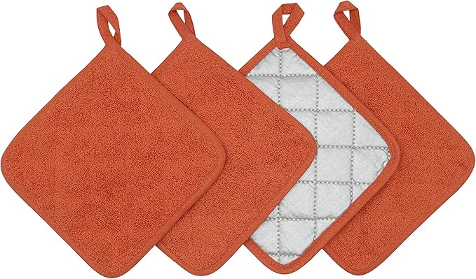 GQZLUCK Cotton Pot Holders, Hot Pads for Kitchen,Set of 4, Orange
