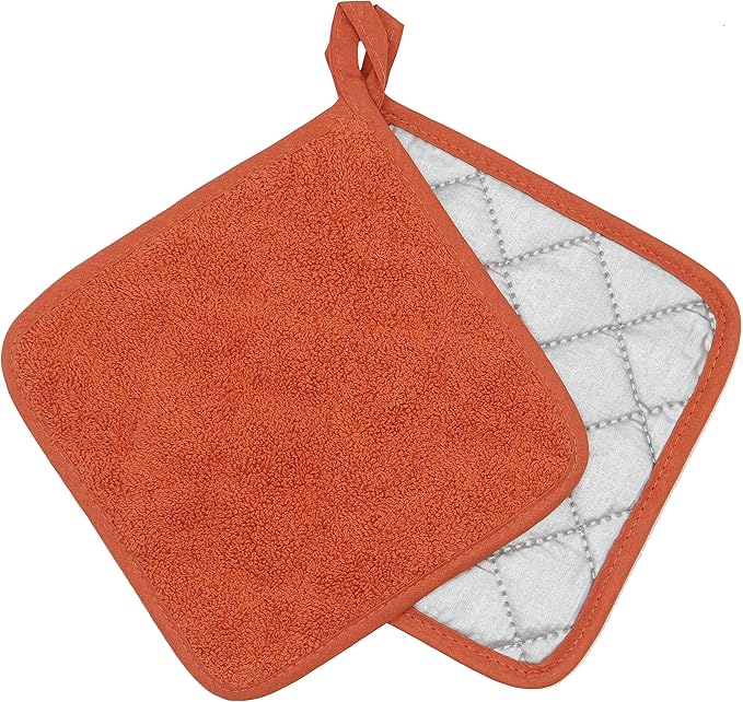 GQZLUCK Cotton Pot Holders, Hot Pads for Kitchen,Set of 4, Orange