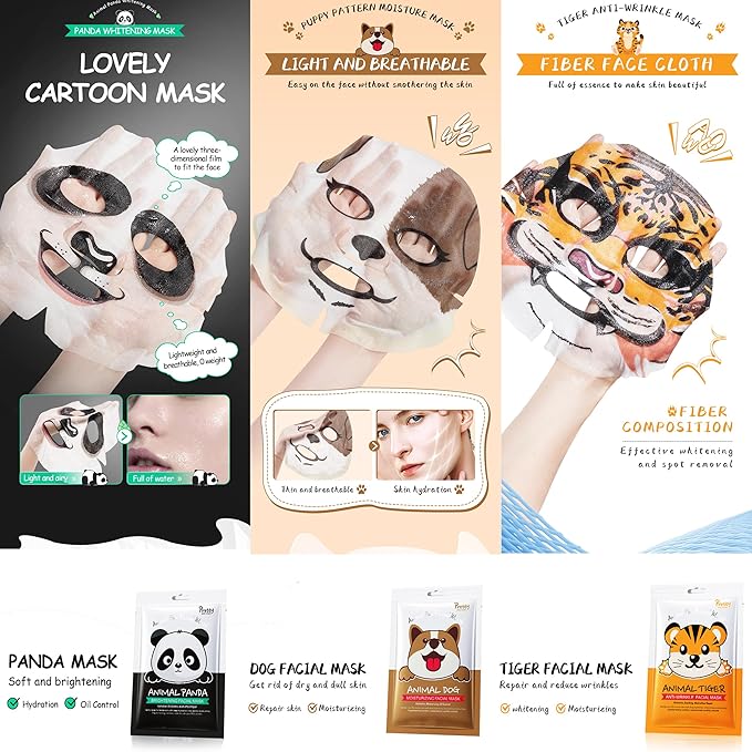 Meleell Collagen Face Masks Variety Set, 55 Pack