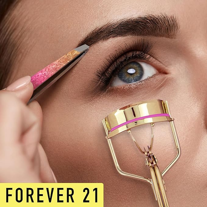Eyelash Curler & Tweezer Set - 2pc Lash Kit w/Precision Lash for Women