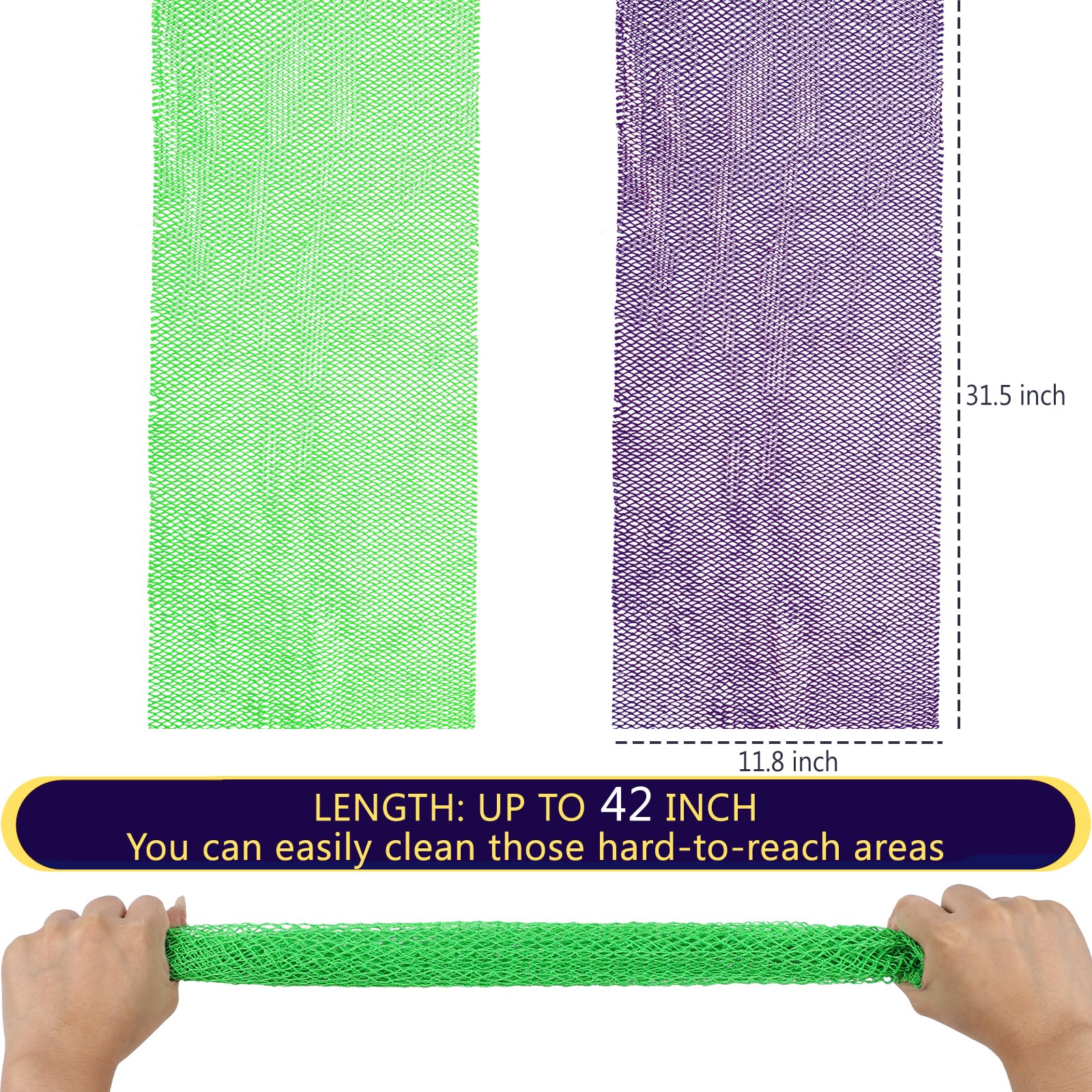 KINGMAS African Net Sponge, 2 Pieces Exfoliating Body Scrubber Bath Sponge