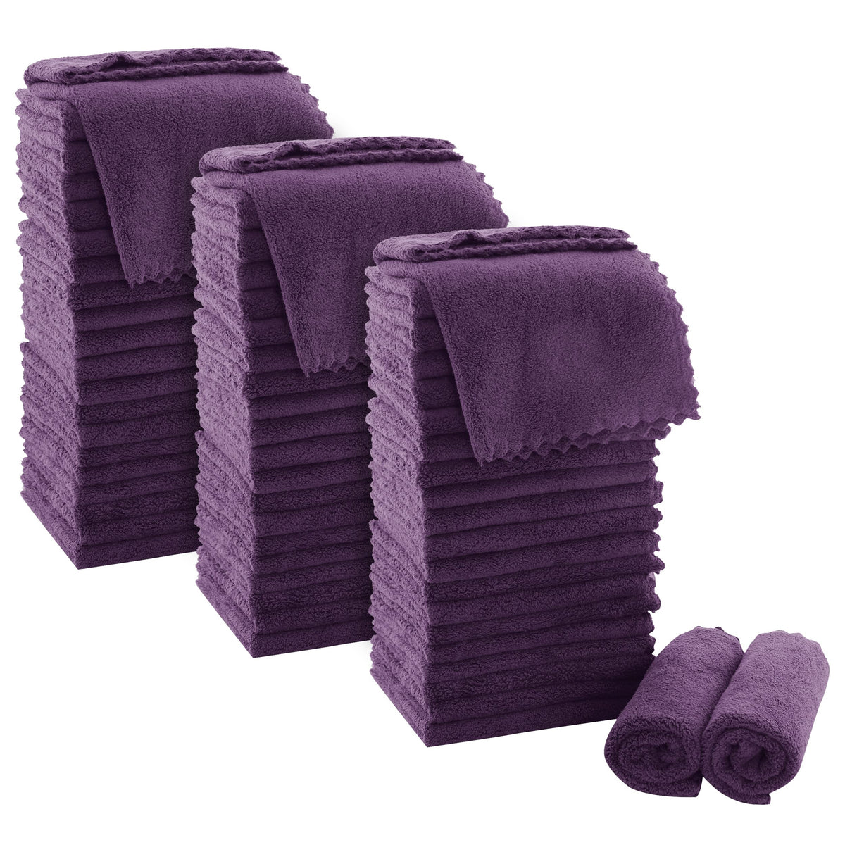 MOONQUEEN Ultra Soft Premium Washcloths Set - 12 x 12 inches - 24 Pack - Quick Drying - Highly Absorbent Coral Velvet Bathroom Wash Clothes - Use as Bath, Spa, Facial, Fingertip Towel (Grey)