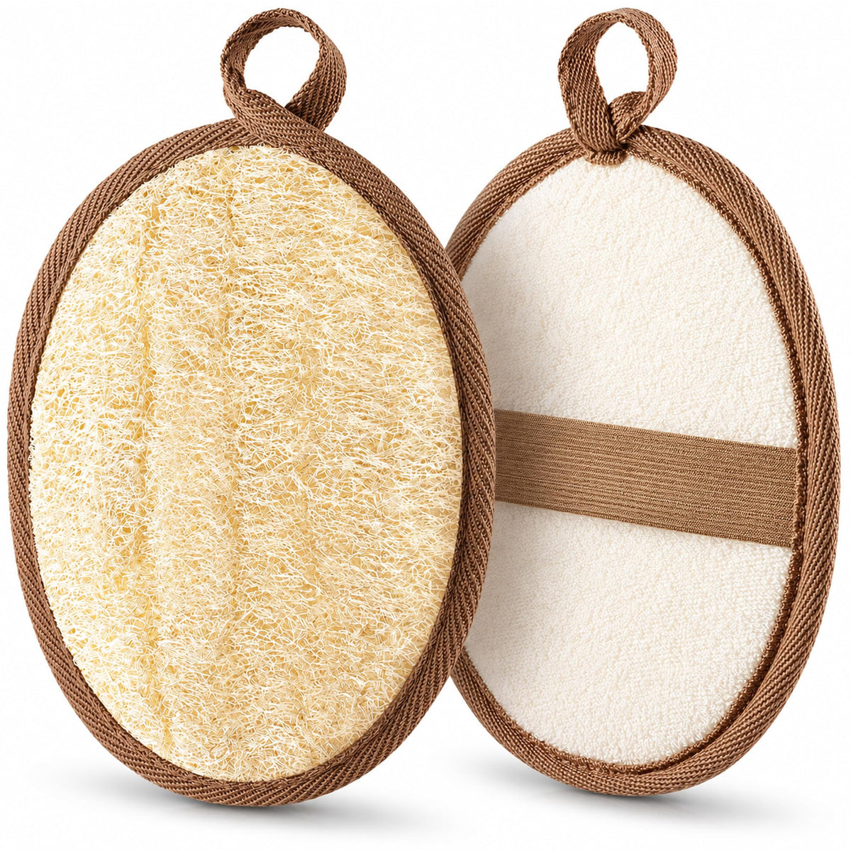 RIYNIBIY Natural Loofah Exfoliating Body Scrubber 2PCS Shower Loofah Sponge