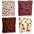 Abbylike 4 Pcs Small Makeup Bag Corduroy Cosmetic Pouch with Zipper Portable Little Bags for Purse Mini Pouch Cute Makeup Purse for Coin Essentials Items Women (Elegant)