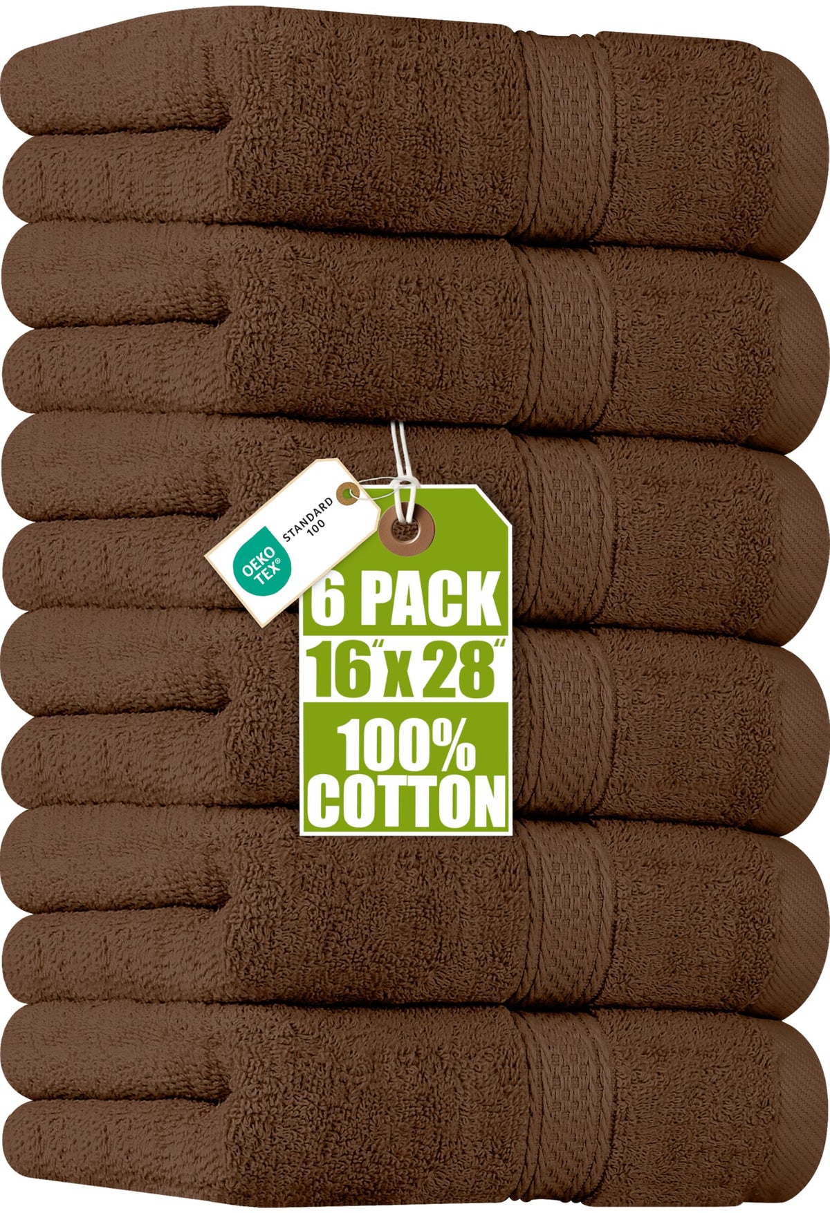 Utopia Towels 6 Pack Premium Hand Towels, 16x28 in, 600 GSM Cotton, White