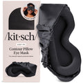 Kitsch Contour Pillow Eye Mask – Softer Than Silk Eye Masks for Sleep, Blindfold Sleep Masks for Women & Men, No Eye Pressure, Lightweight, Eye Care, Travel Essentials - Charcoal