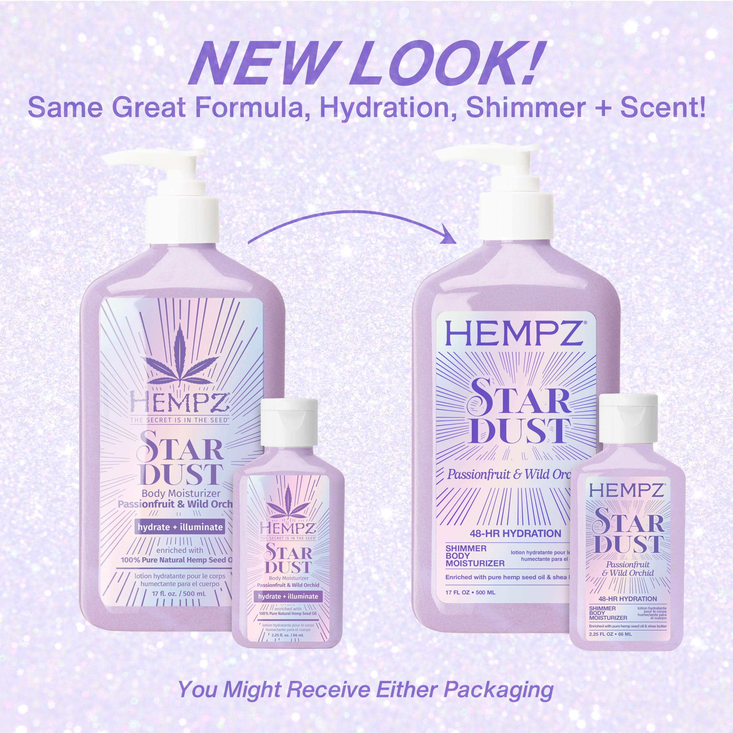 Hempz New Mini Star Dust Body Lotion, Passionfruit and Wild, 2.25 fl.oz.