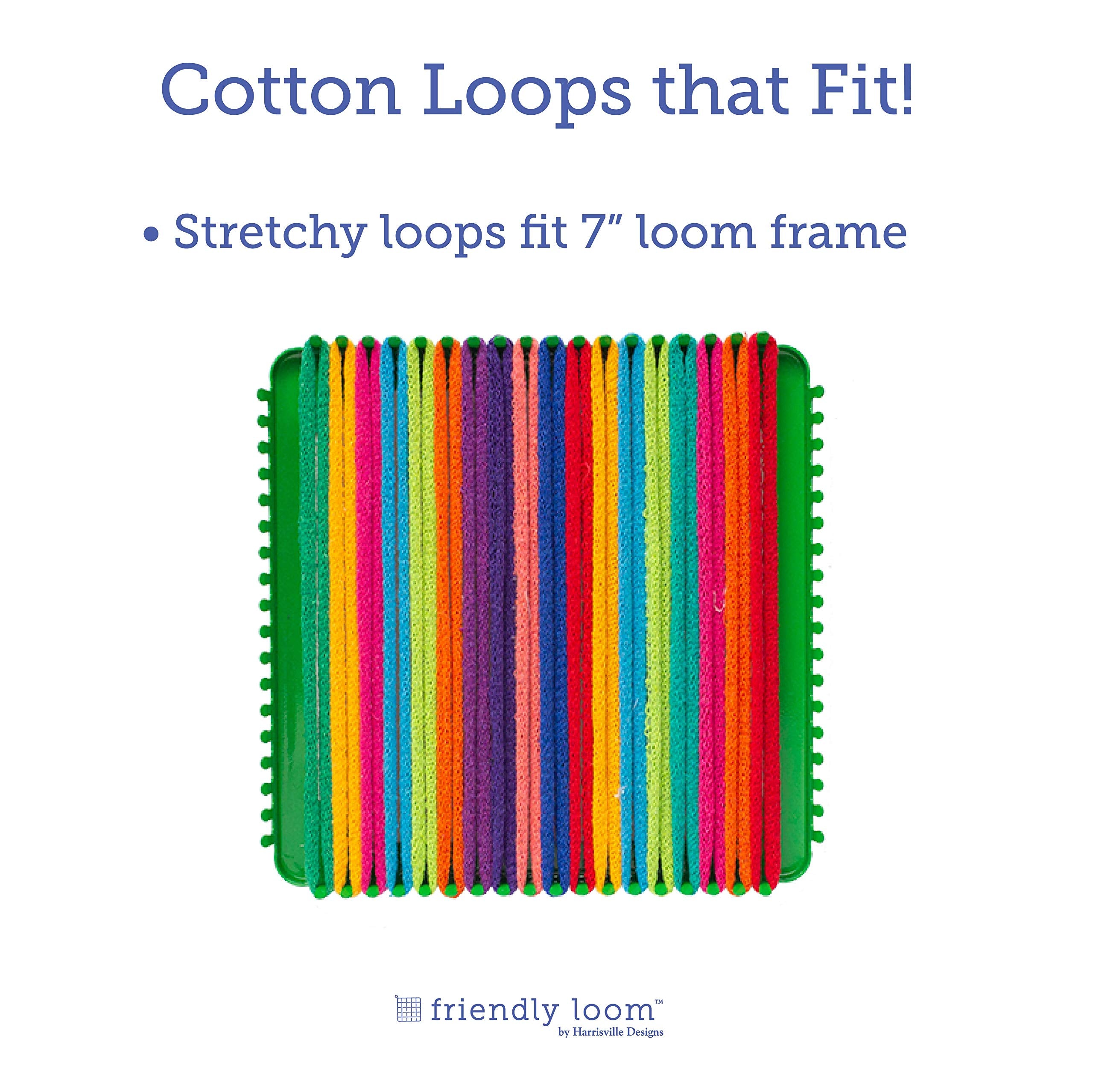 Friendly Loom | 7” Traditional-Sized Multicolor Potholder Weaving Loops | Craft 2 Cotton Potholders