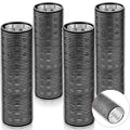 WILLBOND 4 Pcs Long Hair Rollers for Bangs Aluminum Core Curlers Thermal Self Grip Roller for Long and Medium Hair Women Hairstyle(4.1 x 1.2 Inch,Black)