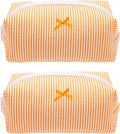 Cozy Makeup Bag for Women,Zipper Cosmetic Pouch,Stripe Orange,2 Pack