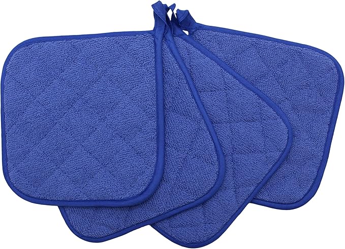 GQZLUCK Cotton Pot Holders, Hot Pads for Kitchen,Set of 4, Dark Blue