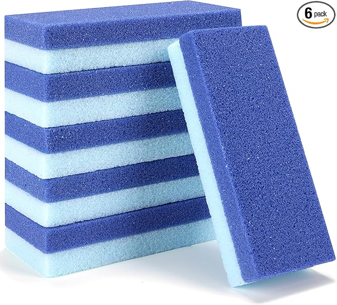 6 Pack Foot Pumice Stone for Feet Callus Remover, EWAGOA Pedicure Tools for Feet, Foot Exfoliator and Foot Scrubber Dead Skin Remover Cracked Heel Repair (6-Blue)
