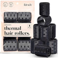 Kitsch Ceramic Hair Rollers for Women – Self-Grip Hair Curlers for Heatless Overnight Curls, Long-Lasting, Frizz-Free, Volumizing Large Rollers for All Hair Types – Black, 8 Count (Pack of 1)