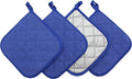 GQZLUCK Cotton Pot Holders, Hot Pads for Kitchen,Set of 4, Dark Blue
