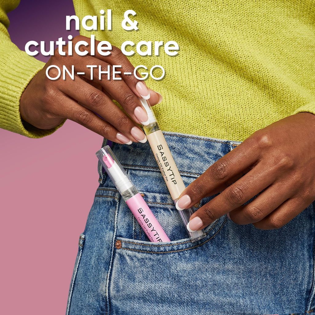 SASSYTIP Ceramic Cuticle Pusher & Oil Pen 2ml Nail Care Strengthen
