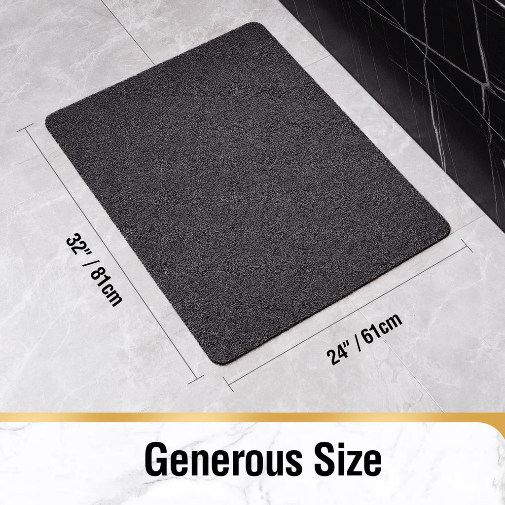 HITSLAM Shower mat Non Slip, 24 x 32 Inch Bathtub Mat Non Slip with Drain, Soft PVC Loofah Shower Bath Mat for Tub, Quick Drying Bathroom Shower Mat, Black
