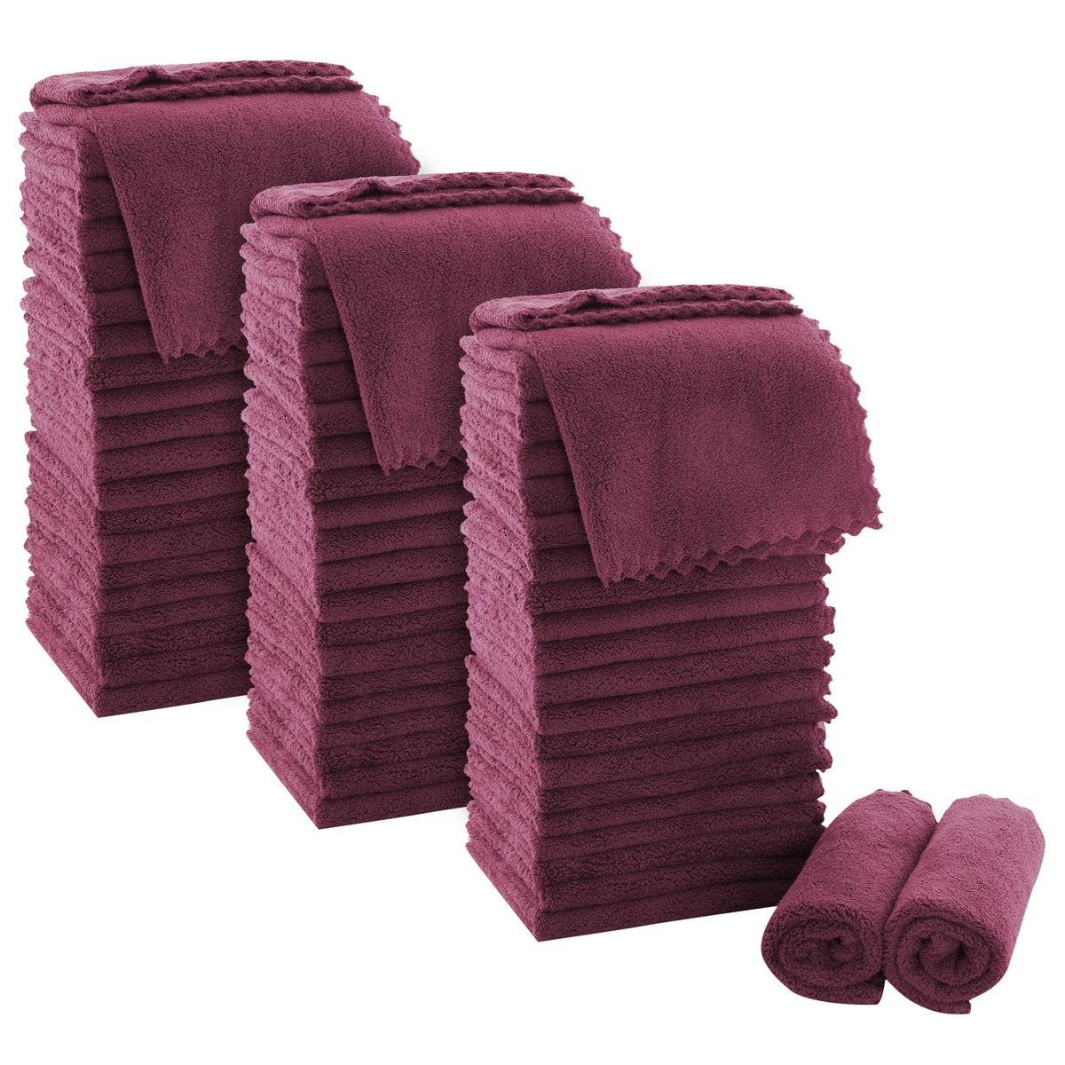MOONQUEEN Ultra Soft Premium Washcloths Set - 12 x 12 inches - 24 Pack - Quick Drying - Highly Absorbent Coral Velvet Bathroom Wash Clothes - Use as Bath, Spa, Facial, Fingertip Towel (Grey)