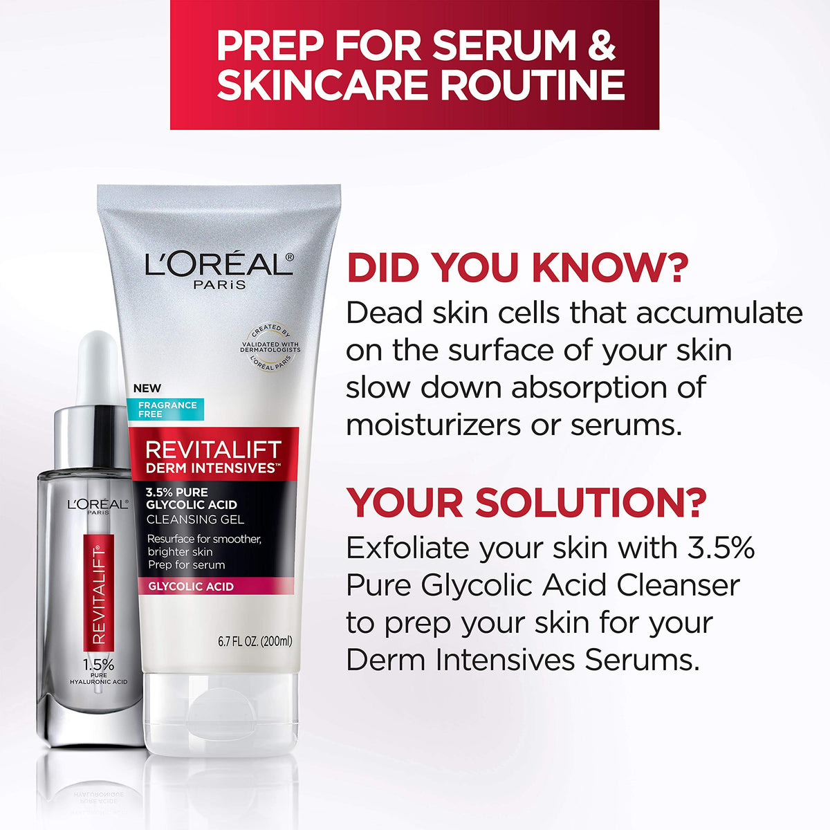 L'Oreal Paris Revitalift 3.5% Pure Glycolic Acid Brightening Cleansing Gel wth Salicylic Acid 6.7 fl oz