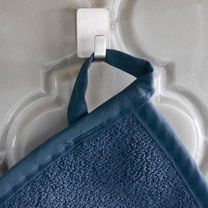 RITZ Terry Potholder & Hot Pad: Unparalleled Heat Resistant, Durable 100% Cotton – Ergonomically Designed for Optimal Grip – Easy-Care Machine Washable – 4-Pack, Midnight