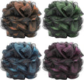 Loofah Sponge 60g/Piece, Bath Sponge Pouf Shower Loofah Body Scrubber Exfoliator Pack of 4