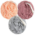MainBasics Shower Loofah Sponge Pouf, Set of 3, Coral Reef