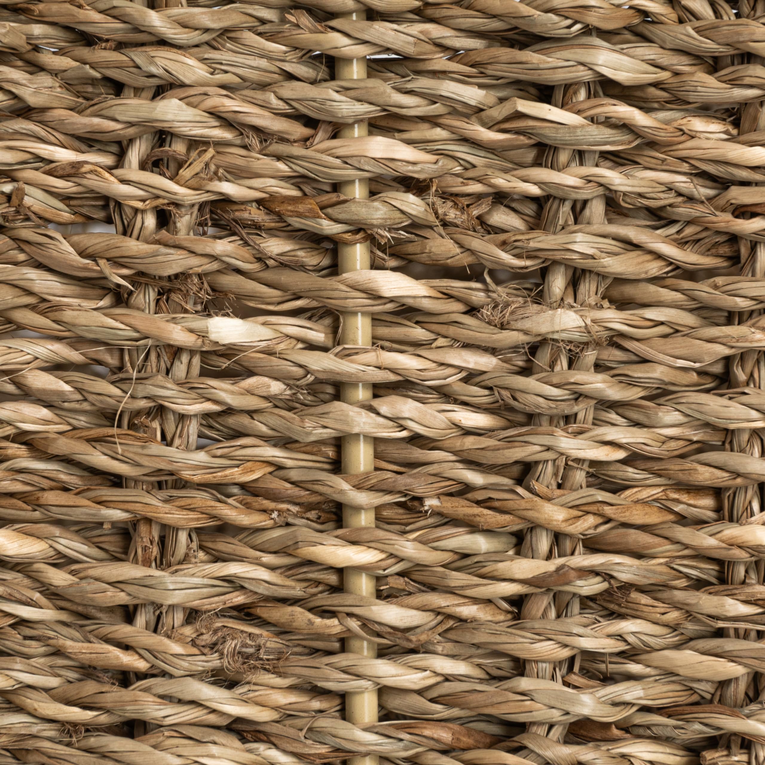 Household Essentials Handwoven Seagrass Rectangular Storage Basket, Natural