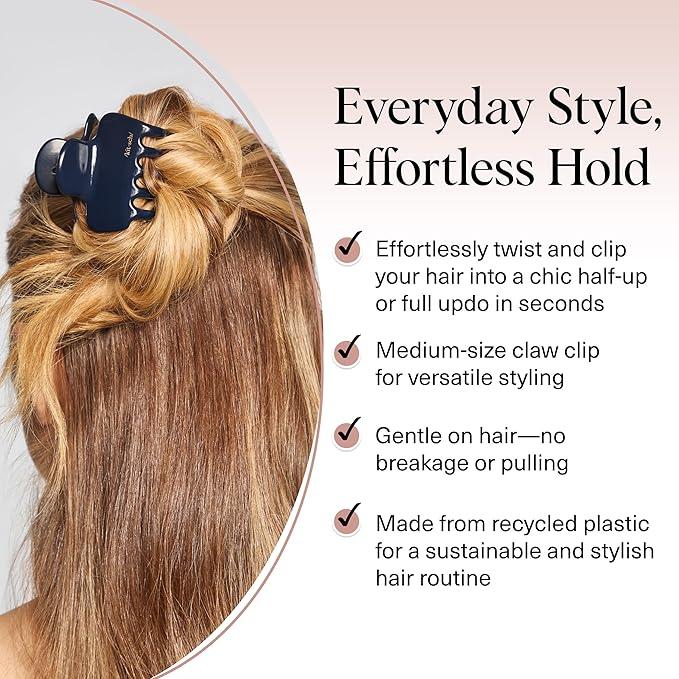 Kitsch Medium Hair Clips for Women – Strong Hold Claw Clips for Thick or Thin Hair – Recycled Plastic, Non-Slip, Durable | Blue Orchid – 1pc