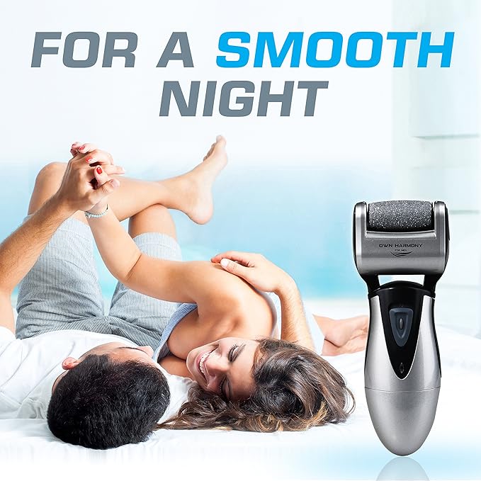 Electric Callus Remover: Rechargeable Electronic Foot File CR900 by Own Harmony(Tested Most Powerful) Best Pedicure Tools w 3 Rollers Professional Pedi Feet Care Sander for Cracked Heels and Hard Skin