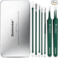Pimple Popper Tool Kit, 7 Pcs Blackhead Remover Comedone Extractor, Green