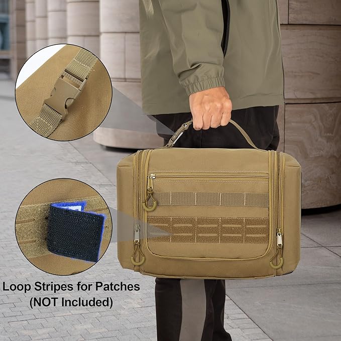 Prokva Tactical Toiletry Bag for Men, Large Hanging Dopp Kit Hygiene Bag