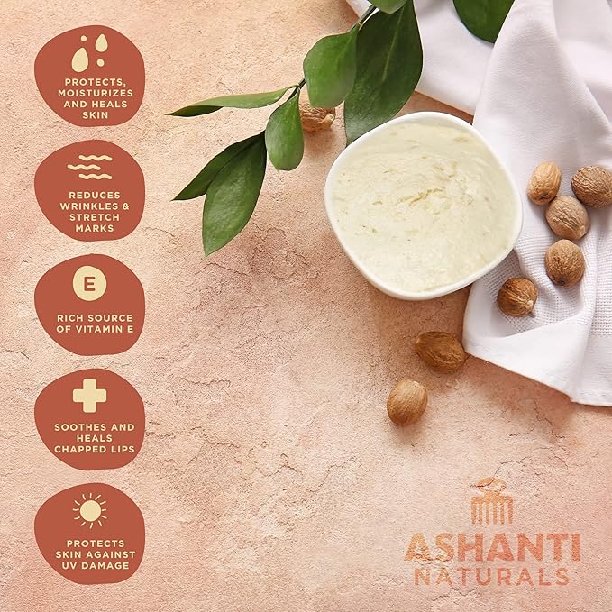 Ashanti Naturals Scented Whipped Shea Butter for Skin | African Body Butter for Women w/Coconut, Almond Oil (Midnight Amber Souffle, 8 oz)