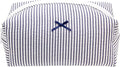 PAZIMIIK Cozy Makeup Bag for Women,Zipper Cosmetic Pouch,Stripe Navy Blue