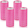 WILLBOND 4 Pcs Long Hair Rollers for Bangs Aluminum Core Curlers Thermal Self Grip Roller for Long and Medium Hair Women Hairstyle(4.7 x 2 Inch,Rose Red)