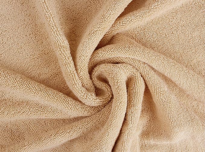 Towel and Linen Mart 4 Pieces Bath Towel Sets - Beige - Soft Feel Luxurious,Quick Dry, Extra Absorbent, 100% Ring Spun Cotton 600 GSM (27 x 54)