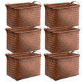 BROWNLILY Handwoven Clothes Basket Laundry Hampers Large Wicker Storage Baskets for Shelves Blankets Closet Storage Bins Car Bedroom Bathroom Organizers and Storage Bath (6, Brown)