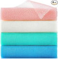 4 Pieces African Exfoliating Net, Long African Net Sponge, Nylon African Net Cloth, Exfoliating Washcloth, Body Scrubbers for Use in Shower, Back Scrubber Skin Smoothers for Bath (Multicolor 4)