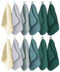 12 Pack Muslin Washcloths for Baby - 100% Cotton Baby Wash Cloths for or Baby Face Body Comfy and Soft for Newborn Infants Kids Girls and Boys - 12"x12" - Ivory, Slate and Emerald Series