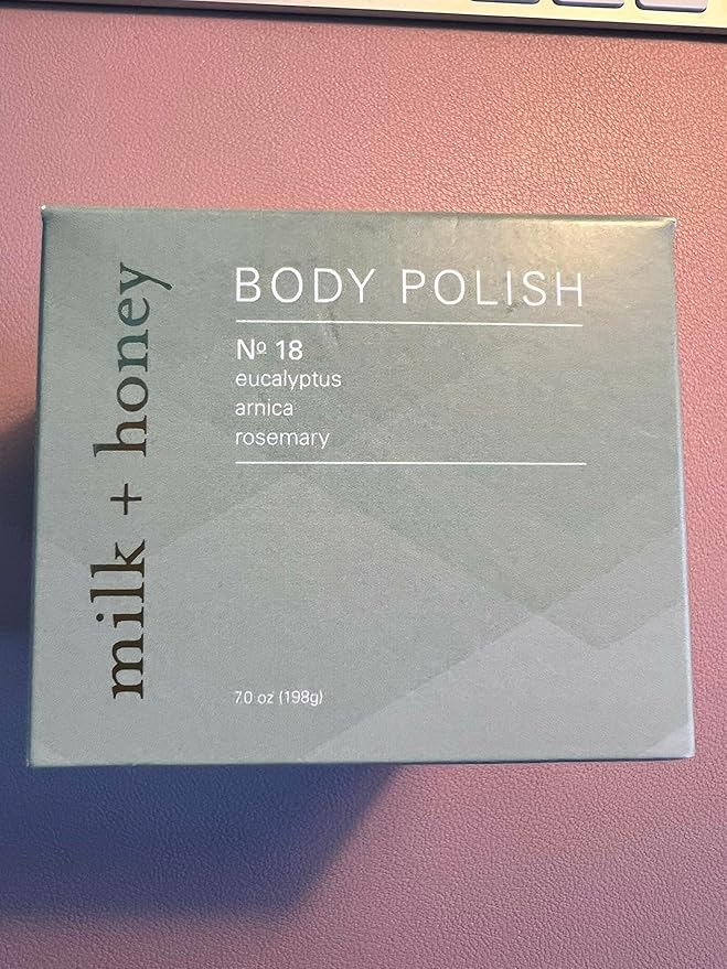 milk + honey Exfoliating Body Polish No. 18 – Natural Body Scrub with Eucalyptus, Arnica, and Rosemary, Gentle Exfoliant for Smooth, Radiant Skin, 7 oz